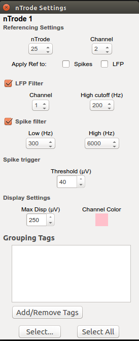 Ntrode settings panel